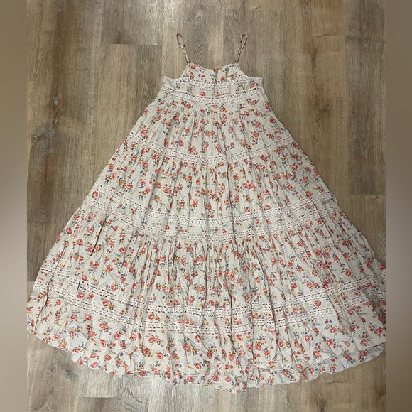 The Great. Serenade Dress in Pale Pink Kerchief Rose Print - Picture 7 of 13